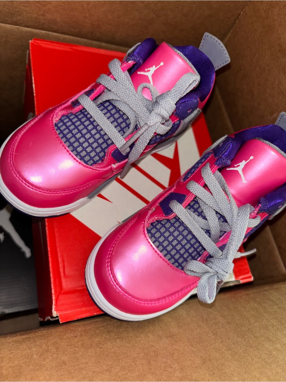 Jordan Kids' Pink and Purple Jumpman Low-Top Sneakers